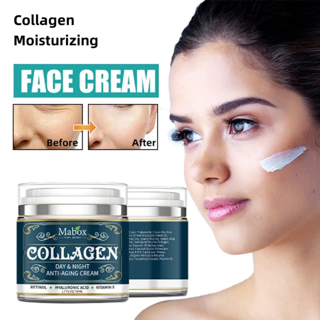 Collagen moisturizing facial cream 50g with SPF10 day and night formula for face and neck care