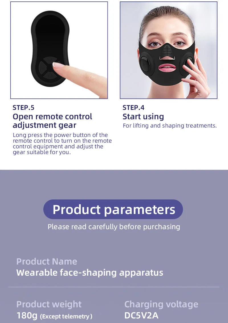 Black photon beauty mask device with USB connection for home facial rejuvenation treatments