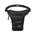 Men's black cycling leg crossbody bag with waterproof nylon construction