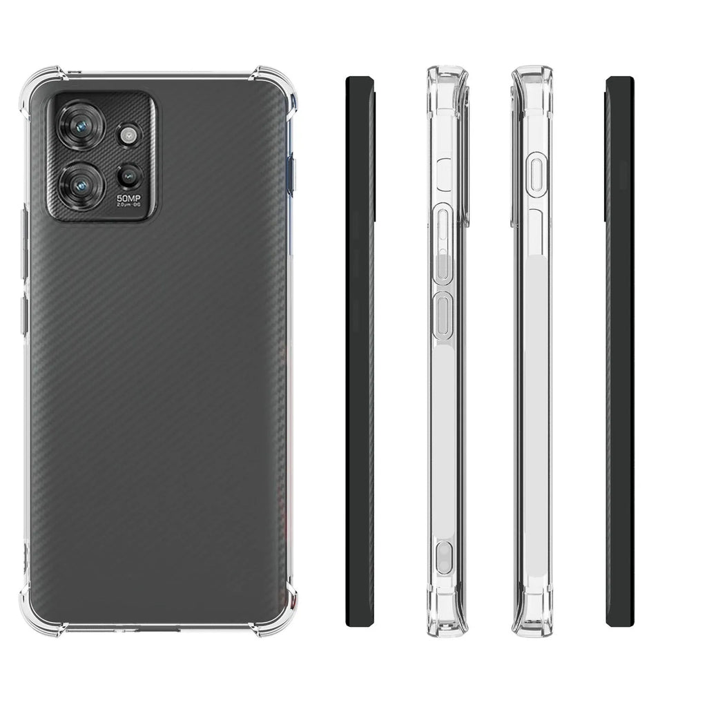 Transparent anti-drop phone case with four-corner airbag protection for Moto ThinkPhone 5G