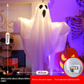 Halloween ghost light decoration with cloth material ghost scream design in white and orange colour options