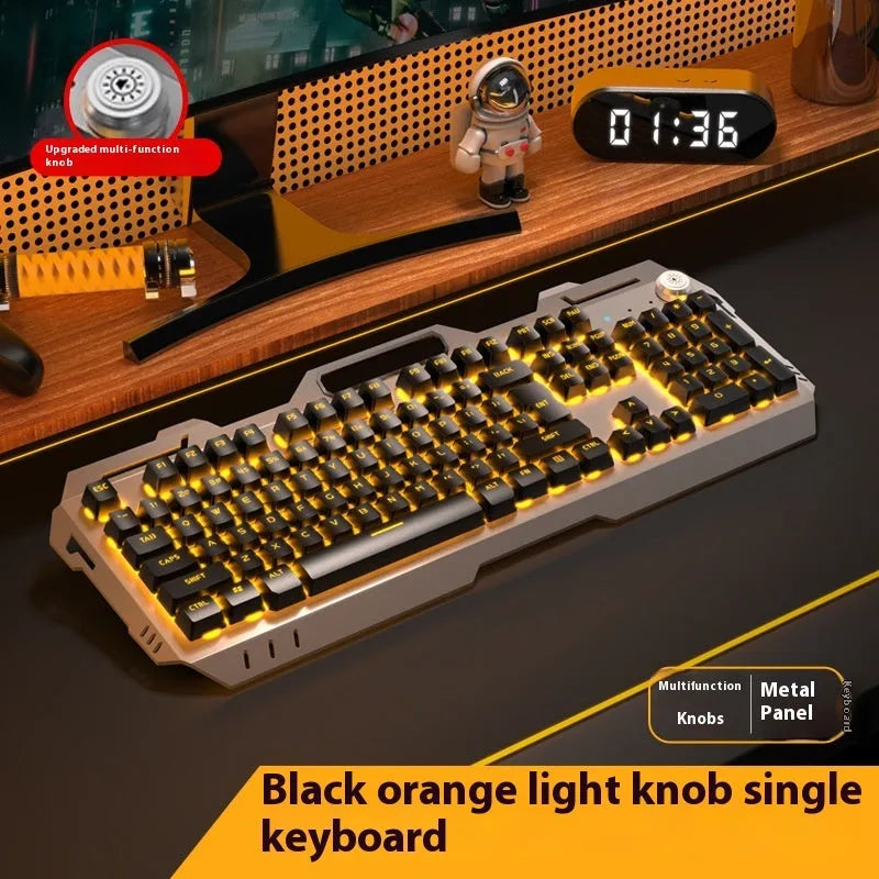 Aluminium mechanical keyboard with RGB backlighting and optional palm rest