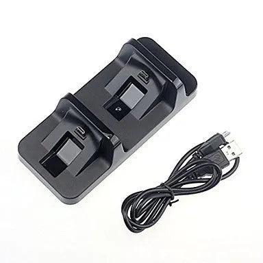 Black plastic double handle fixed charger for PS4 console made from ABS material