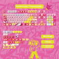 PBT sublimation keycap set with cartoon pig party design for mechanical keyboards