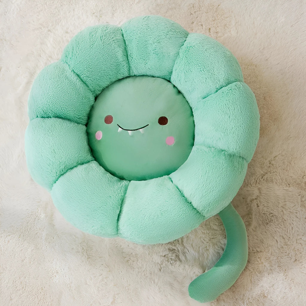 Cat nest mat in PV velvet crystal super soft fabric with cushion, available in green dinosaur colour