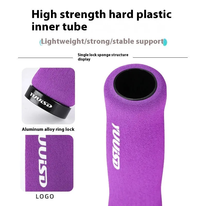 Mountain bike sponge handle cover pair ultra-light 41g black purple biange lock-on shock absorber