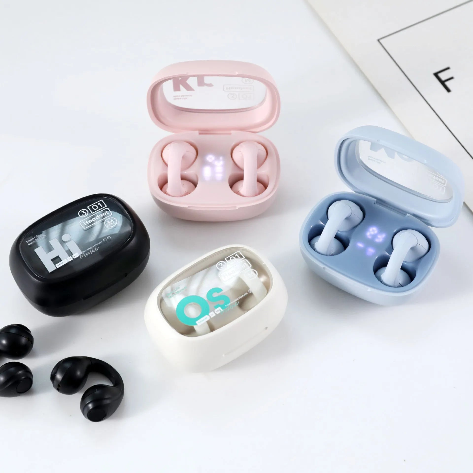 True wireless sports running Bluetooth headset in pink, PC ABS construction, 10 metre range