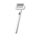 White and gray pet hair unknotting comb with stainless steel teeth for dogs and cats