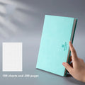 PU cover hand painted square grid notebook in lake blue, A5 size, with locking plastic binding