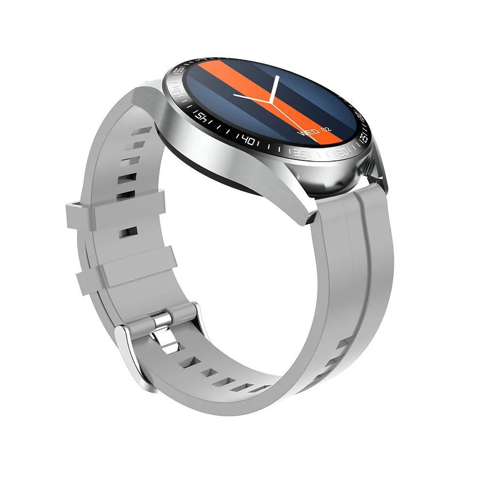GS3 Max black and silver smartwatch with a 1.35-inch screen on a silicone strap, showing a watch face with health metrics.