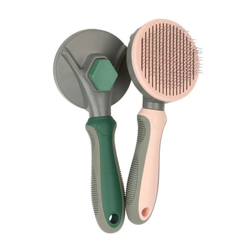 Automatic hair removal comb in green with stainless steel needles for floating hair and opening knots