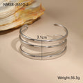 Women's geometric stainless steel bracelet with simple opening clasp in gold tone finish
