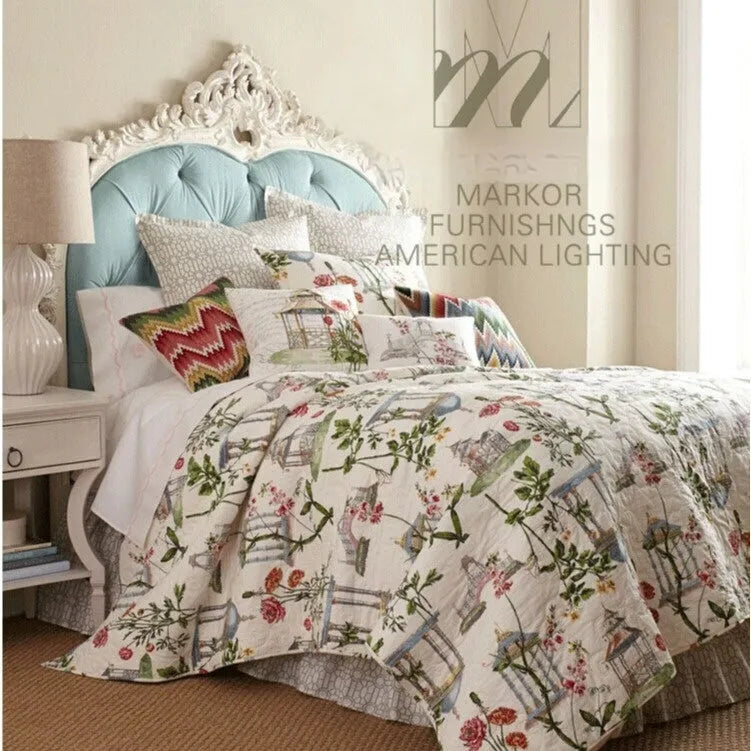 American country ceramic table lamp with fabric lampshade, 62cm tall with 36cm diameter