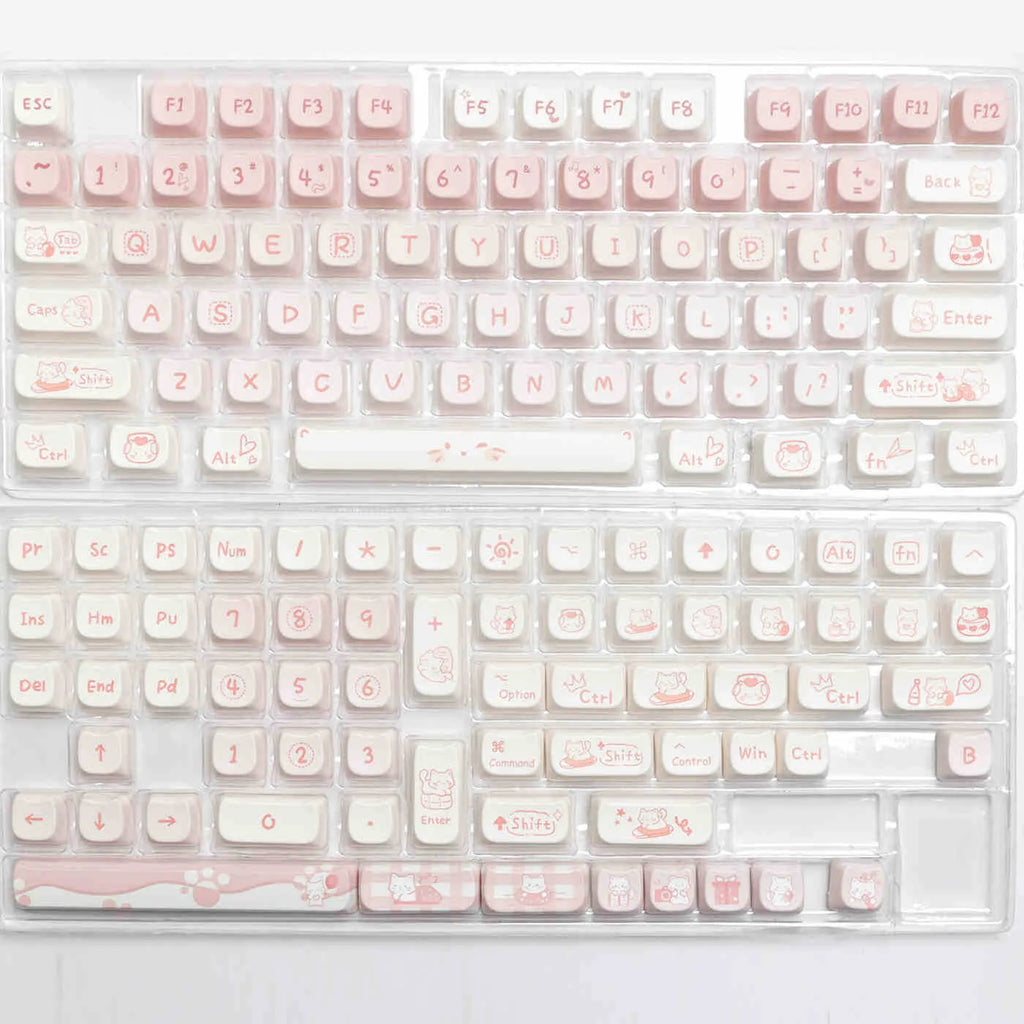 Full set PBT sublimation keycaps for mechanical keyboard replacement with over 98 keys