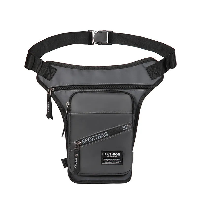 Men's black cycling leg crossbody bag with waterproof nylon construction