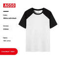 Round neck cotton blend T-shirt in loose pullover style for work printing, shown in a colour option