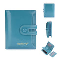 PU leather women's card holder wallet shown in multiple available colours