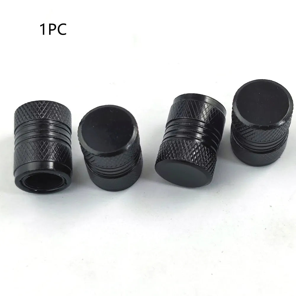 Aluminium car tyre dust protection valve cap in black 17mm length