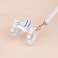 Adjustable bee-shaped teddy harness and lead for cats in blue, pink, or yellow.