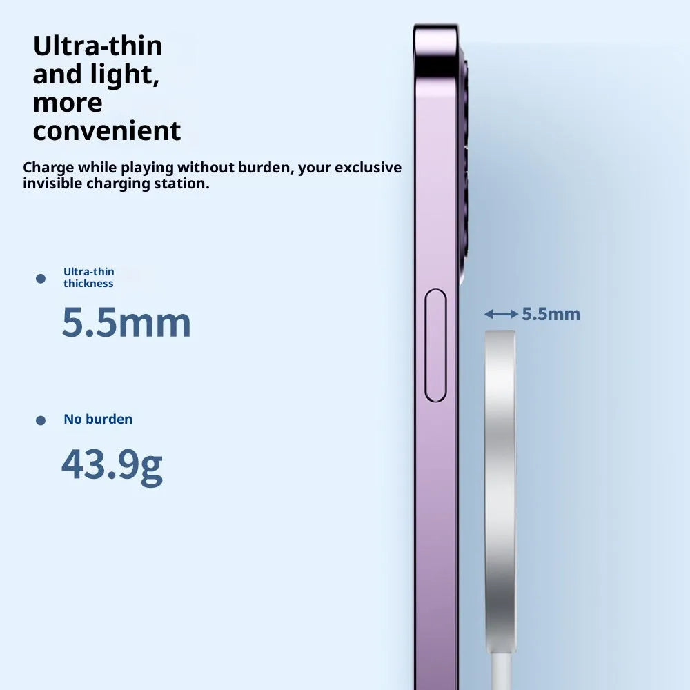 White simulation Apple magnetic wireless charger with strong suction for iPhone and Android
