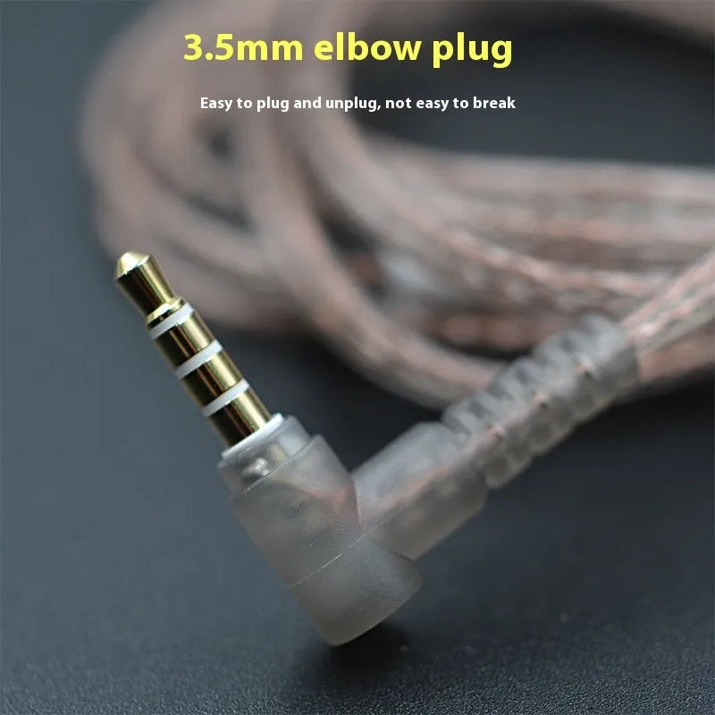 KZ oxygen-free copper earphone upgrade cable in transparent black, Type B or Type C, with or without microphone