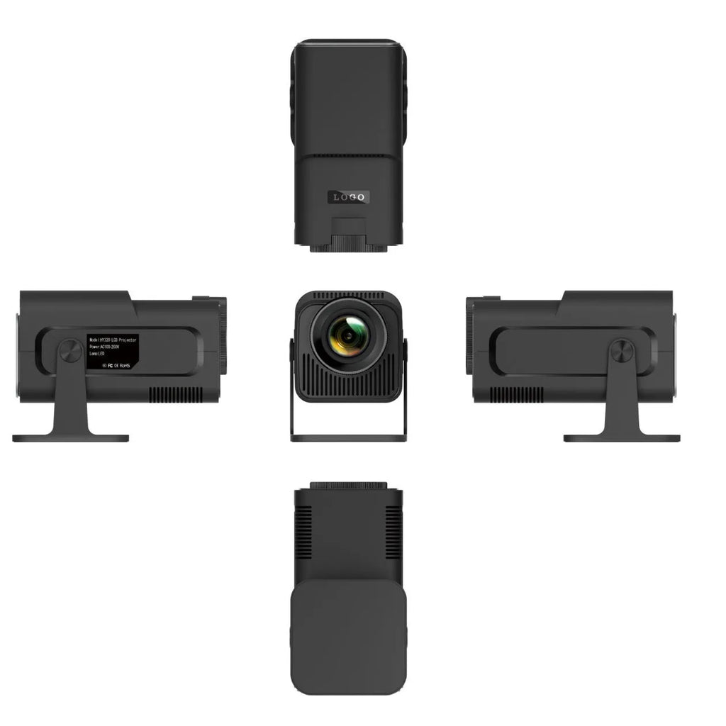 HY320 Android small HD smart projector 1080p with PTZ bracket and remote control