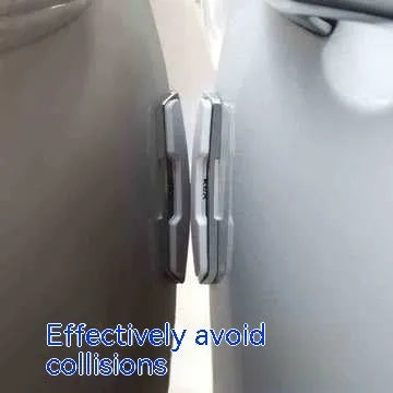 Black silicone car door bumper strips measuring 9.5cm by 2cm in four-piece protective set