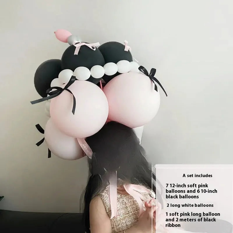 Balloon bouquet DIY kit for cake decoration with round balloons in assorted styles