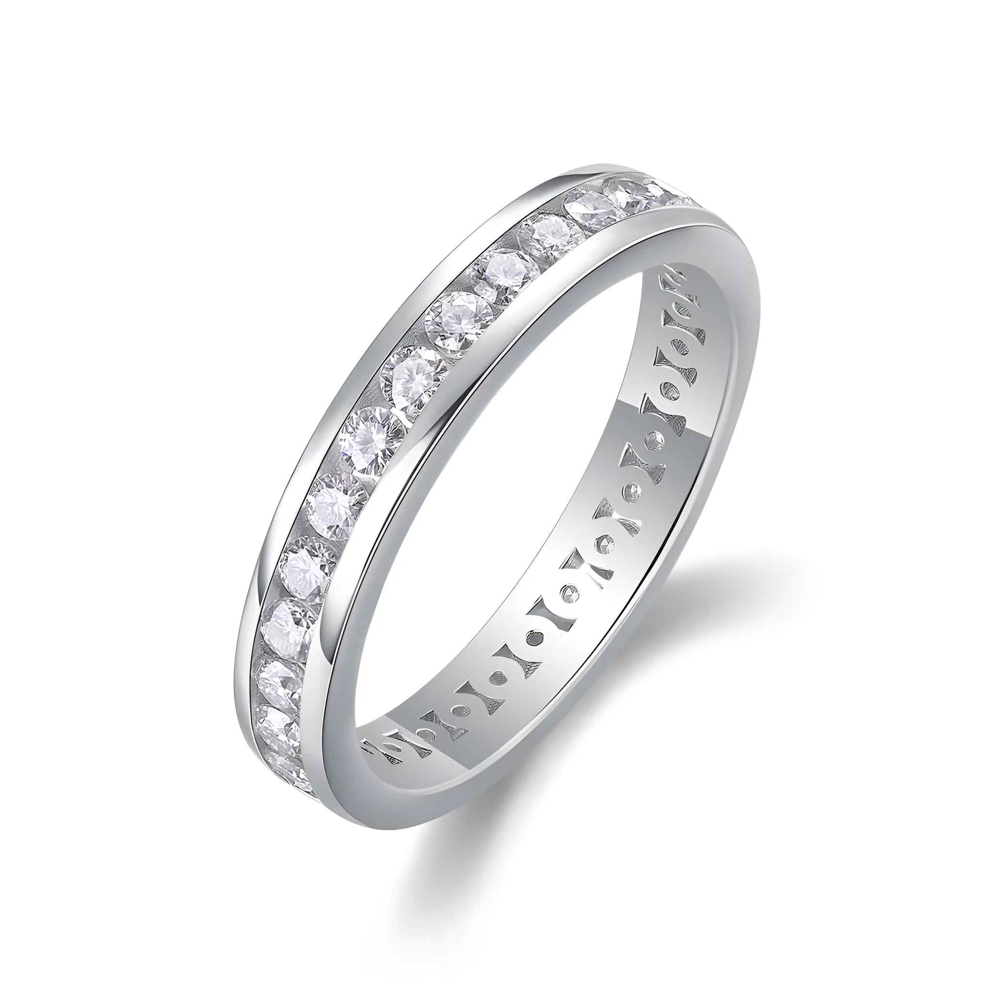 Moissanite star ring S925 silver platinum plated gift box GRA certificate sizes 5 to 9