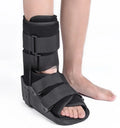 Achilles tendon rehabilitation boot in black or grey with adjustable straps and PP plastic construction