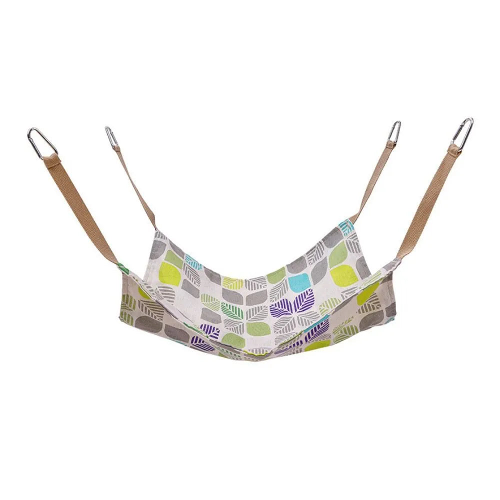 Breathable cotton linen cat hammock bed 47x47cm with hanging hook in blue colour