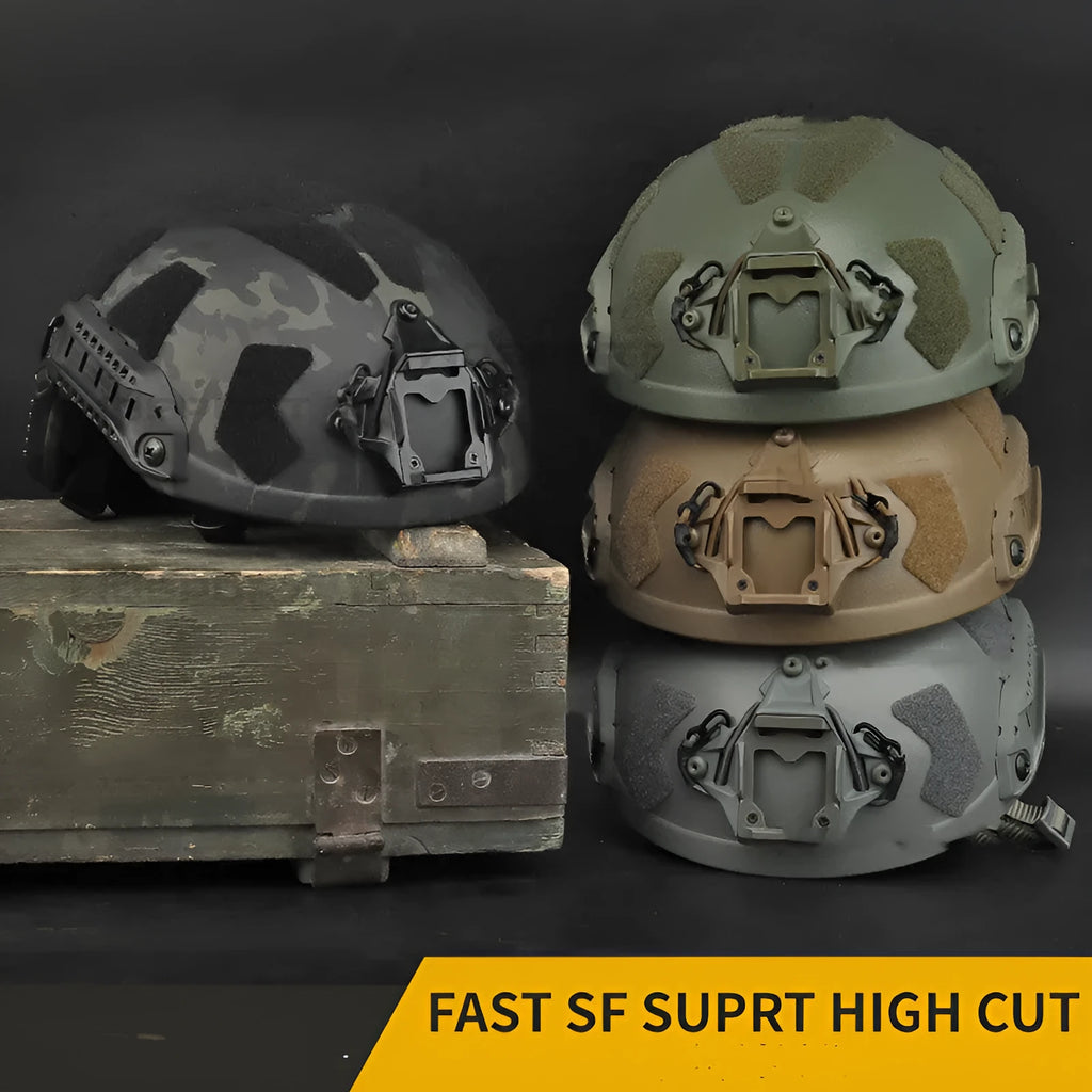 ABS tactical helmet full protection version, 27 x 22.5 x 16 cm, in black, green, grey or mud colour.