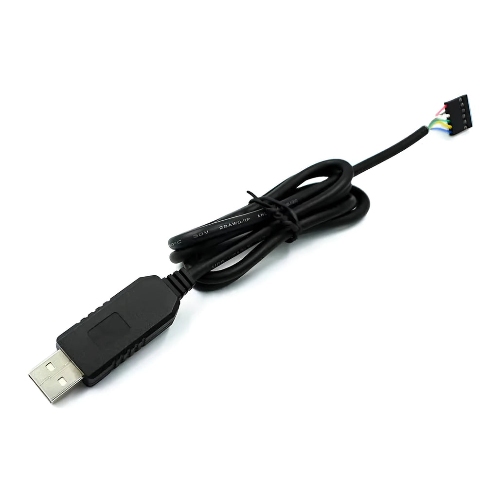 Black FT232 USB to TTL download cable with CTS RTS 6PIN, FTDI chip, 1 metre, OD4.0