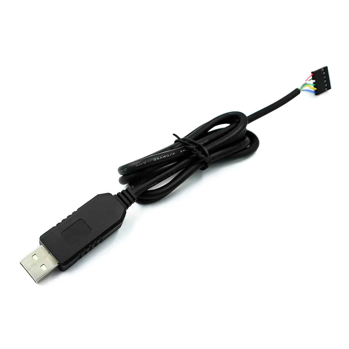 Black FT232 USB to TTL download cable with CTS RTS 6PIN, FTDI chip, 1 metre, OD4.0