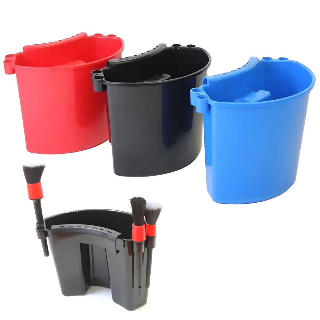 PP plastic car washing bucket in red colour for vehicle cleaning