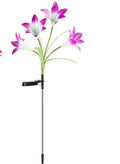 Solar lily flower light 70cm with silk cloth, ABS and 304 stainless steel, IP66 waterproof, purple or red.