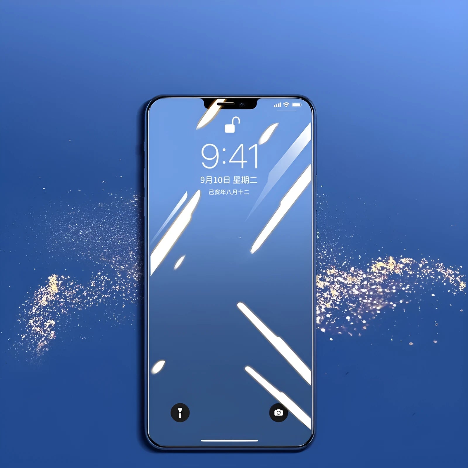 Tempered glass screen protector for iPhone in black, transparent, or white.