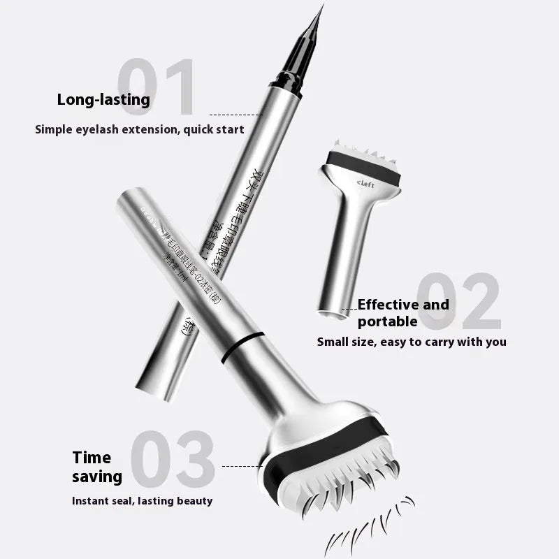 Double-headed waterproof quick-dry eyeliner pen and lotion in black and brown for smudge-proof lower lash sealing