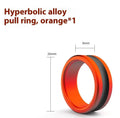 Orange and silver alloy fishing hand guard pull loop tool with non-slip grip