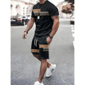 Sports two-piece set with short-sleeved T-shirt and shorts in polyester, multiple colours, sizes XS to 6XL