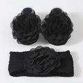 Baby hair band and socks set in nylon with flower-lifting design, available in multiple colours