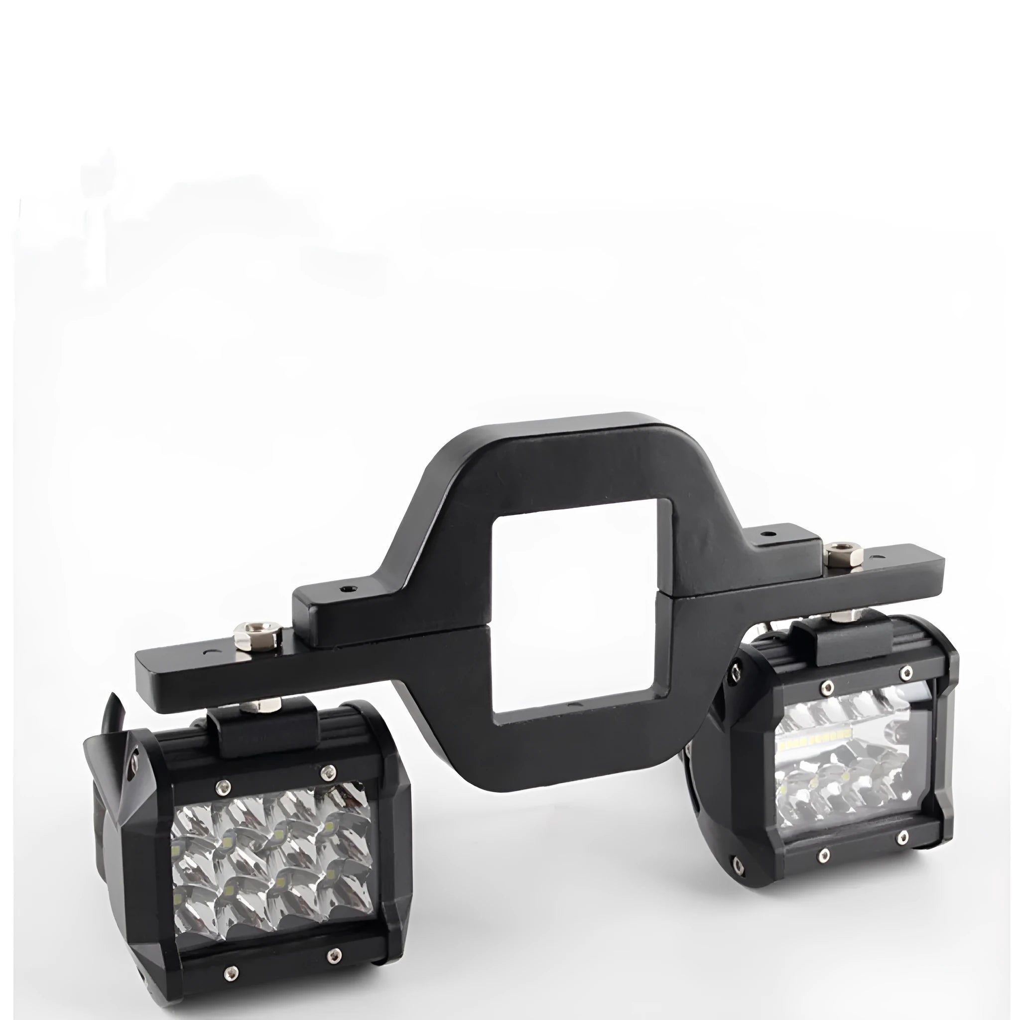 Black trailer hook lamp mounting bracket for off-road vehicle auxiliary lighting