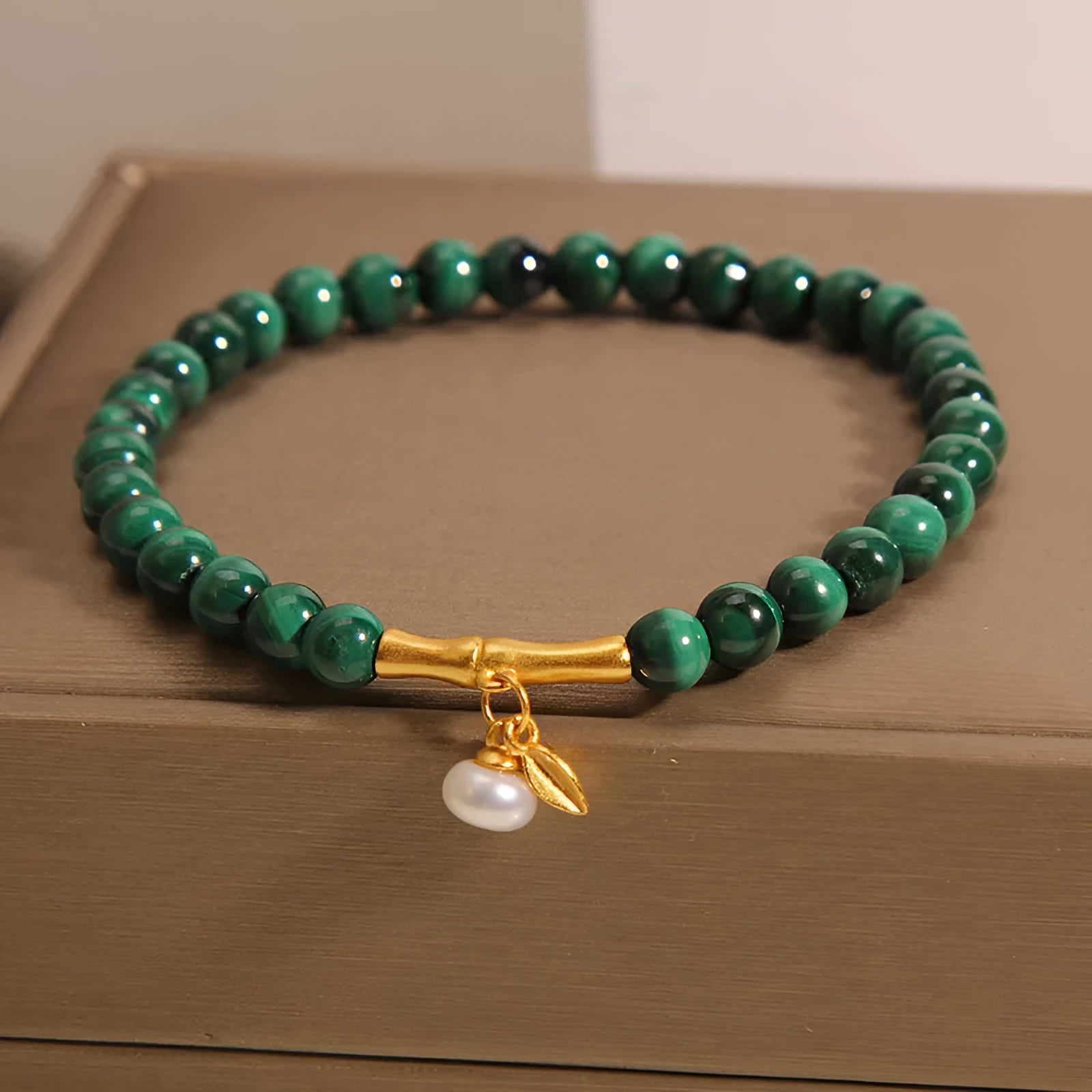 White crystal Lucky Bamboo bracelet for women, showing minimalist high-rise design.