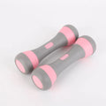 Pair of 2kg small aerobics dumbbells in blue with steel core and TPR coating on white background
