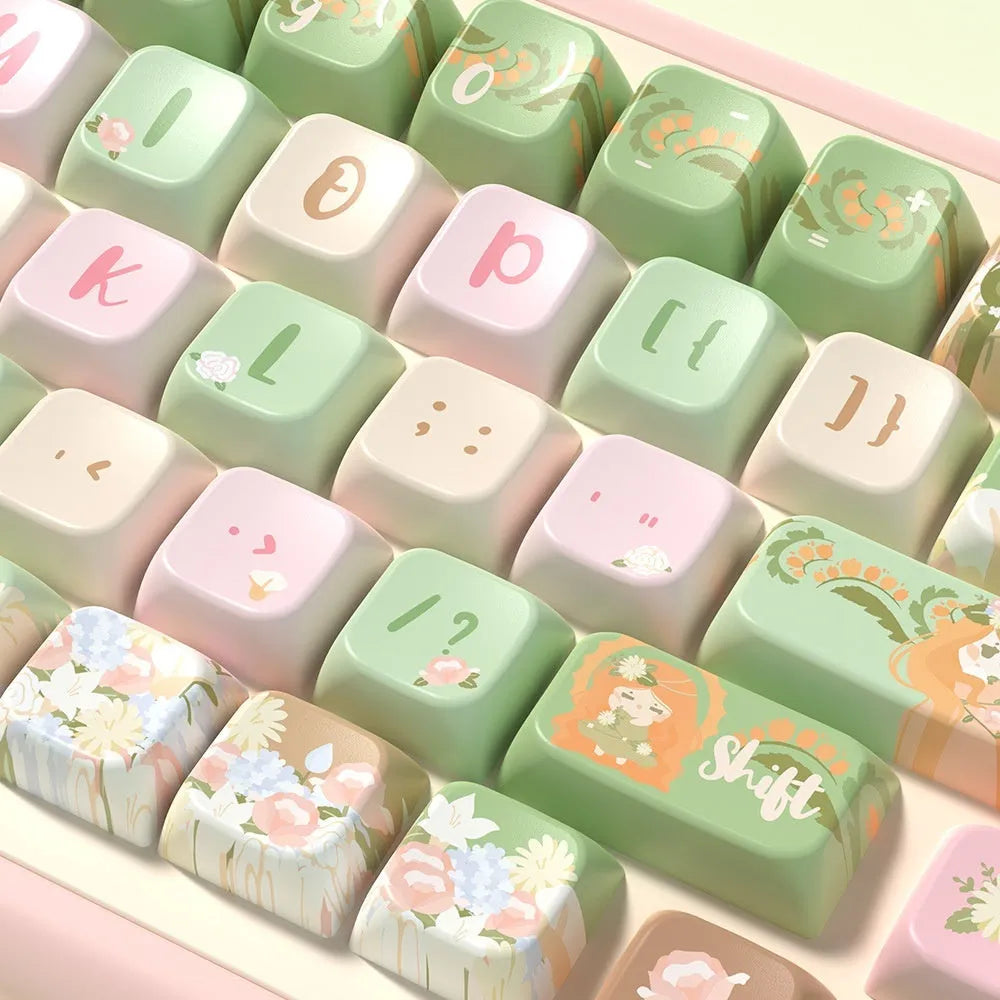 Mu Xia Garden summer garden design key cap set for mechanical keyboards