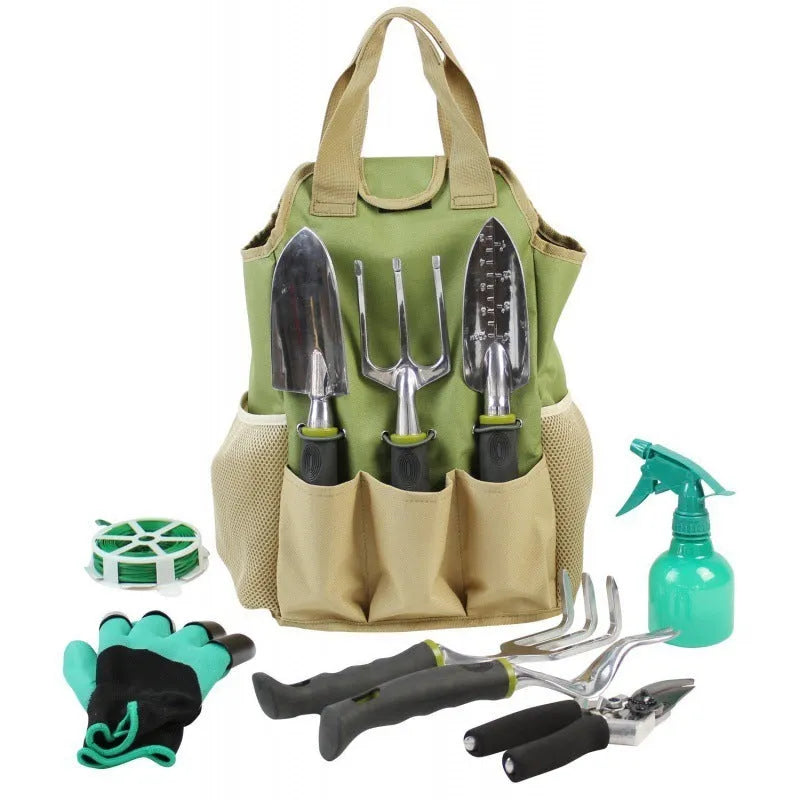 Light green 600D Oxford cloth garden flower art tool storage bag, multifunctional organiser supplied without tools.
