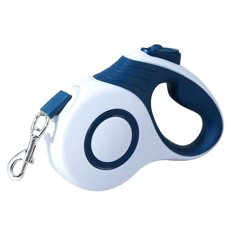 Retractable dog lead in blue, wine red, or brown, 3 m or 5 m, PP TPR, optional trash can