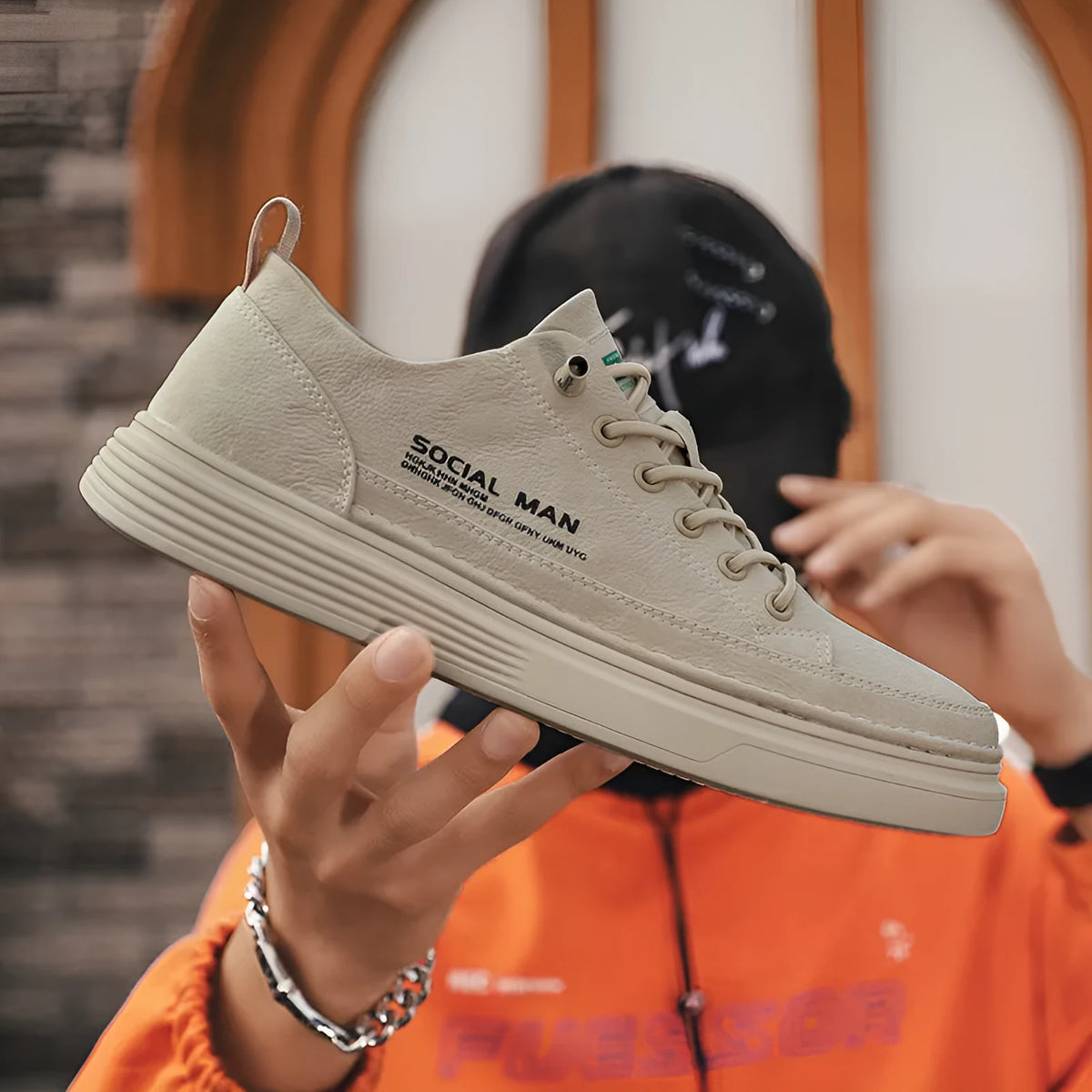 Men's casual board shoes with EVA upper and sole, flat heel, low top, front lace-up, in white, black, or sand