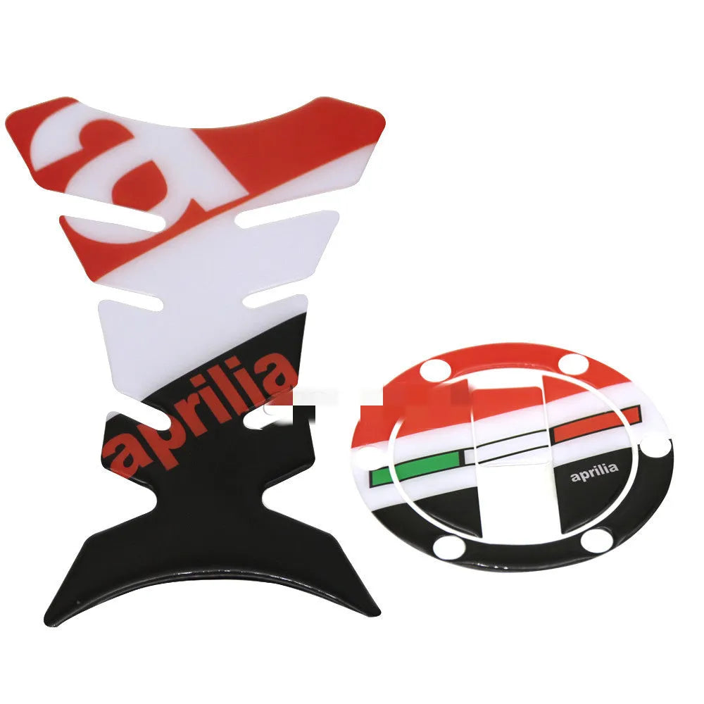Apulia CR150 motorcycle fuel tank sticker in green colour showing protective film decal on bike tank