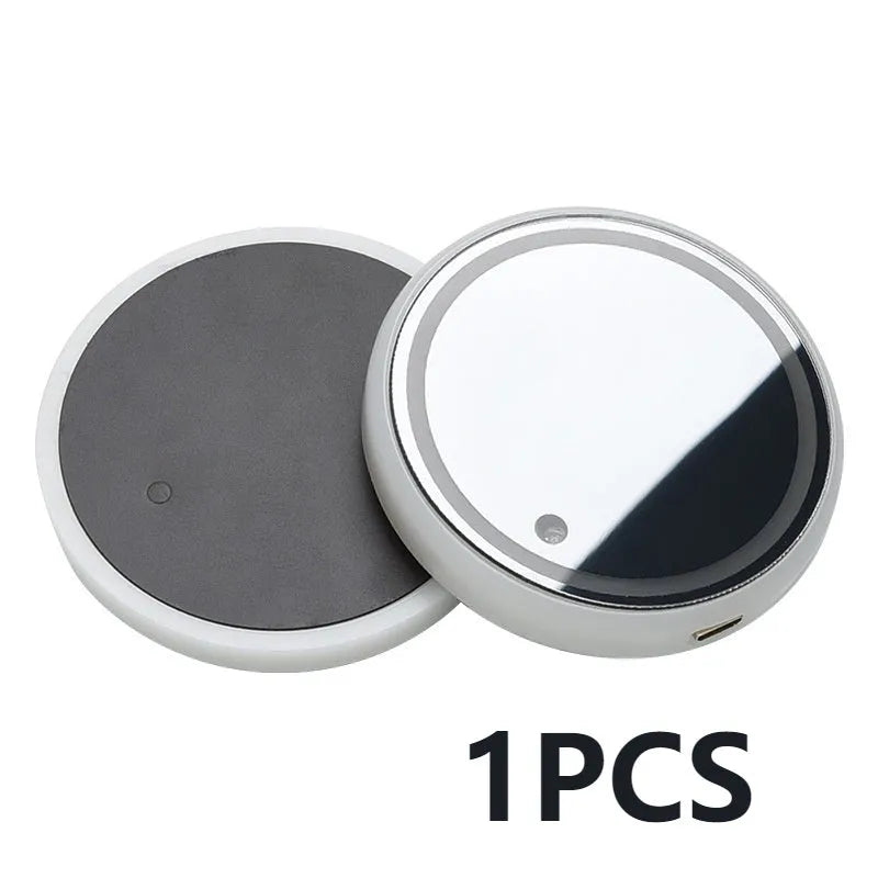 Colourful LED light-up coaster for a car cup holder showing multiple light colours on a 68mm acrylic and ABS mat.